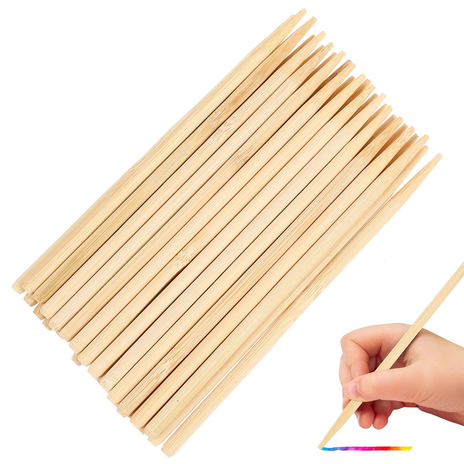 Woodworking Easy Projects - 30pcs Scratch Bamboo Pens Wax Sticks
