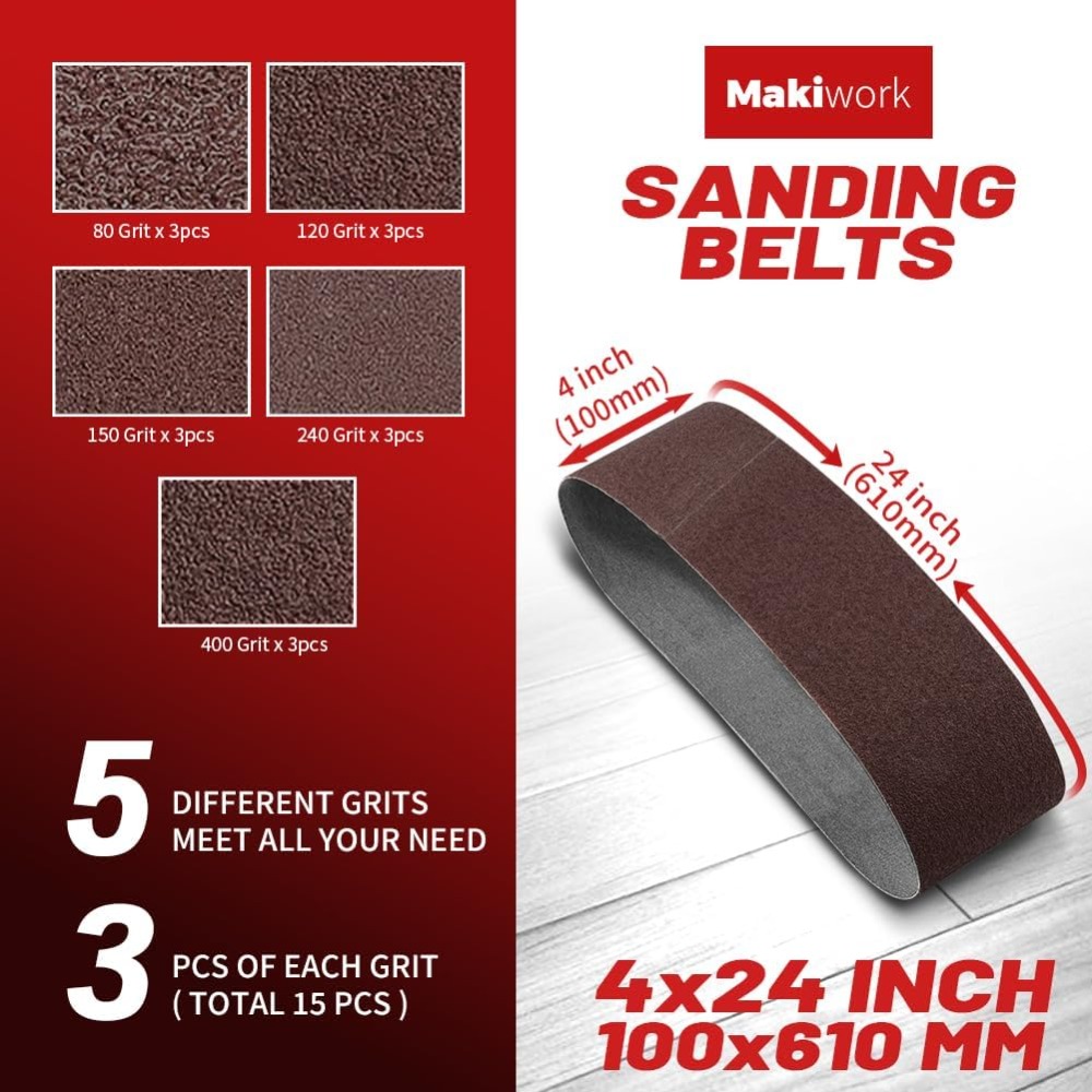 4x24 Inch Sanding Belts 15-Pac - đánh giá và giá Woodworking Product
